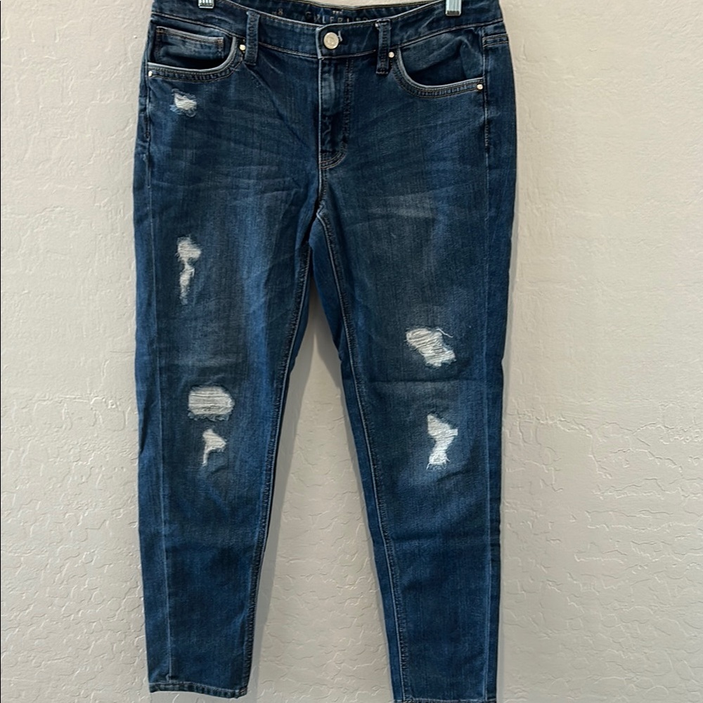 White House Black Market Blue Ankle Cropped Jeans